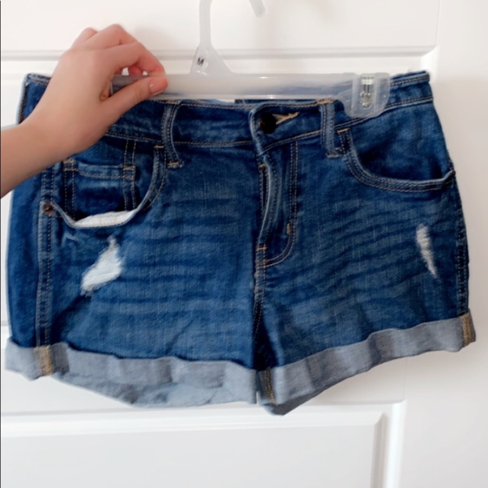 Denim ripped shorts